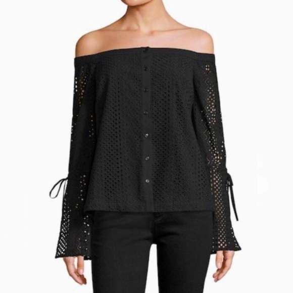 LIKELY black Bayard Allington off the shoulder blouse - Picture 1 of 12